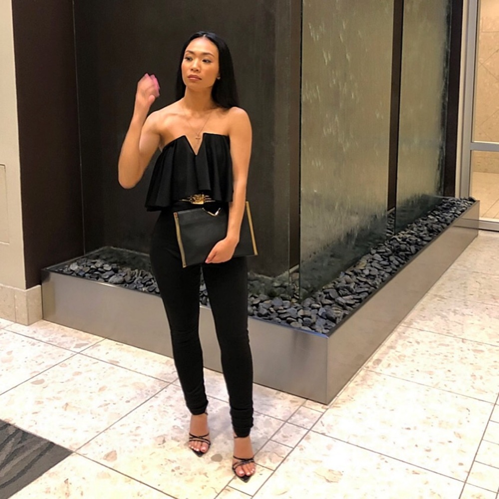 black jumpsuit
